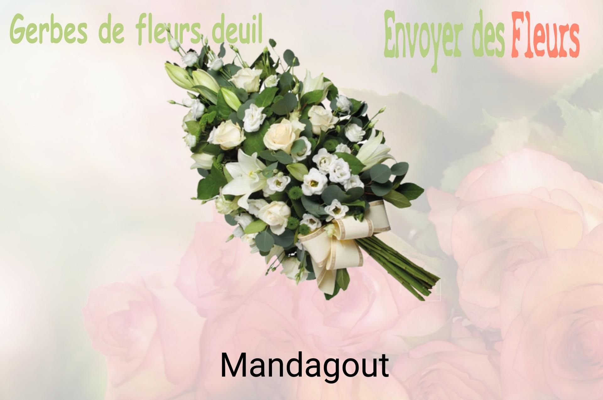 Gerbe de fleurs de deuil livrée à Mandagout